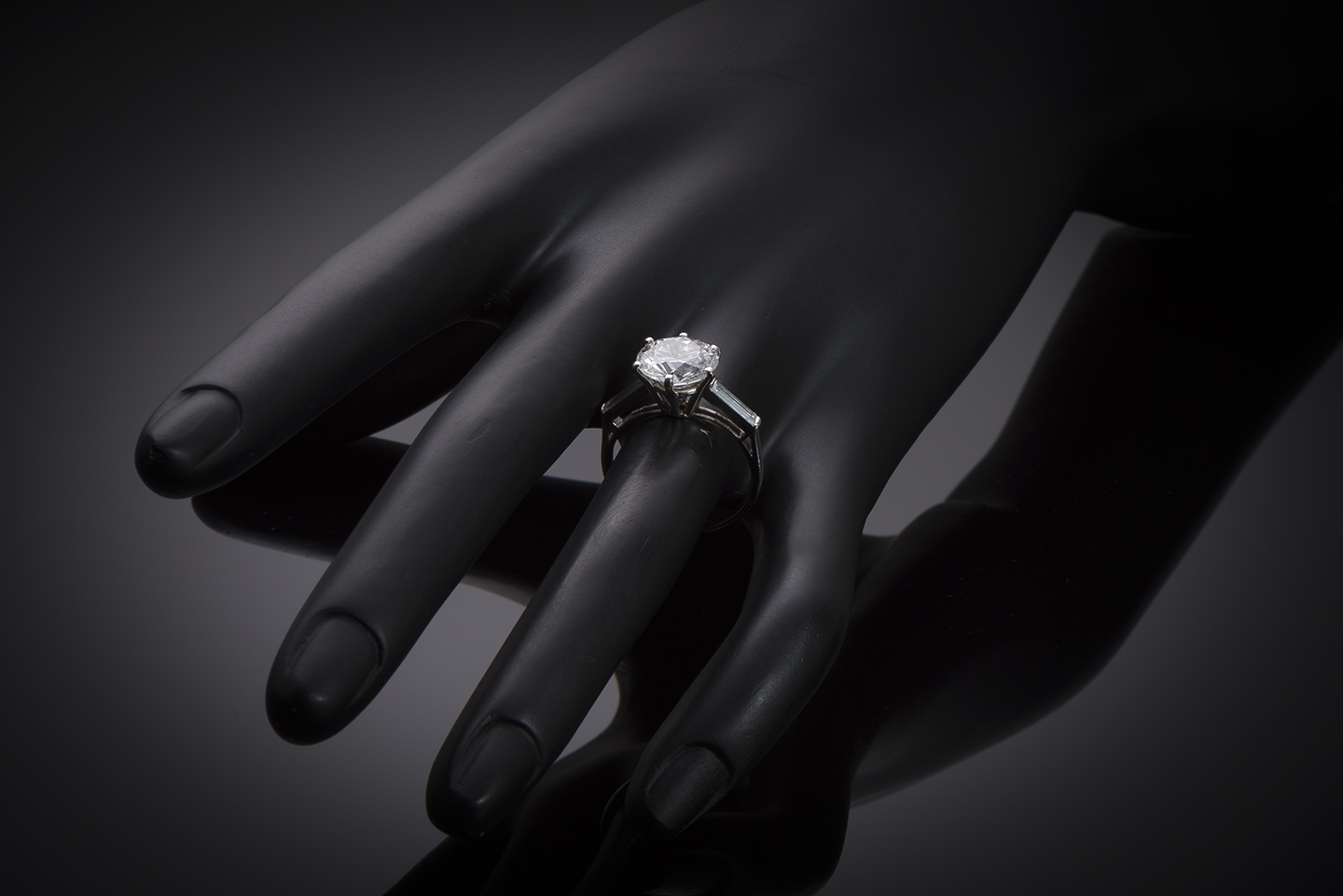 Solitaire diamant brillant de 3,48 carats avec rapport du HRD (E VVS2)-2