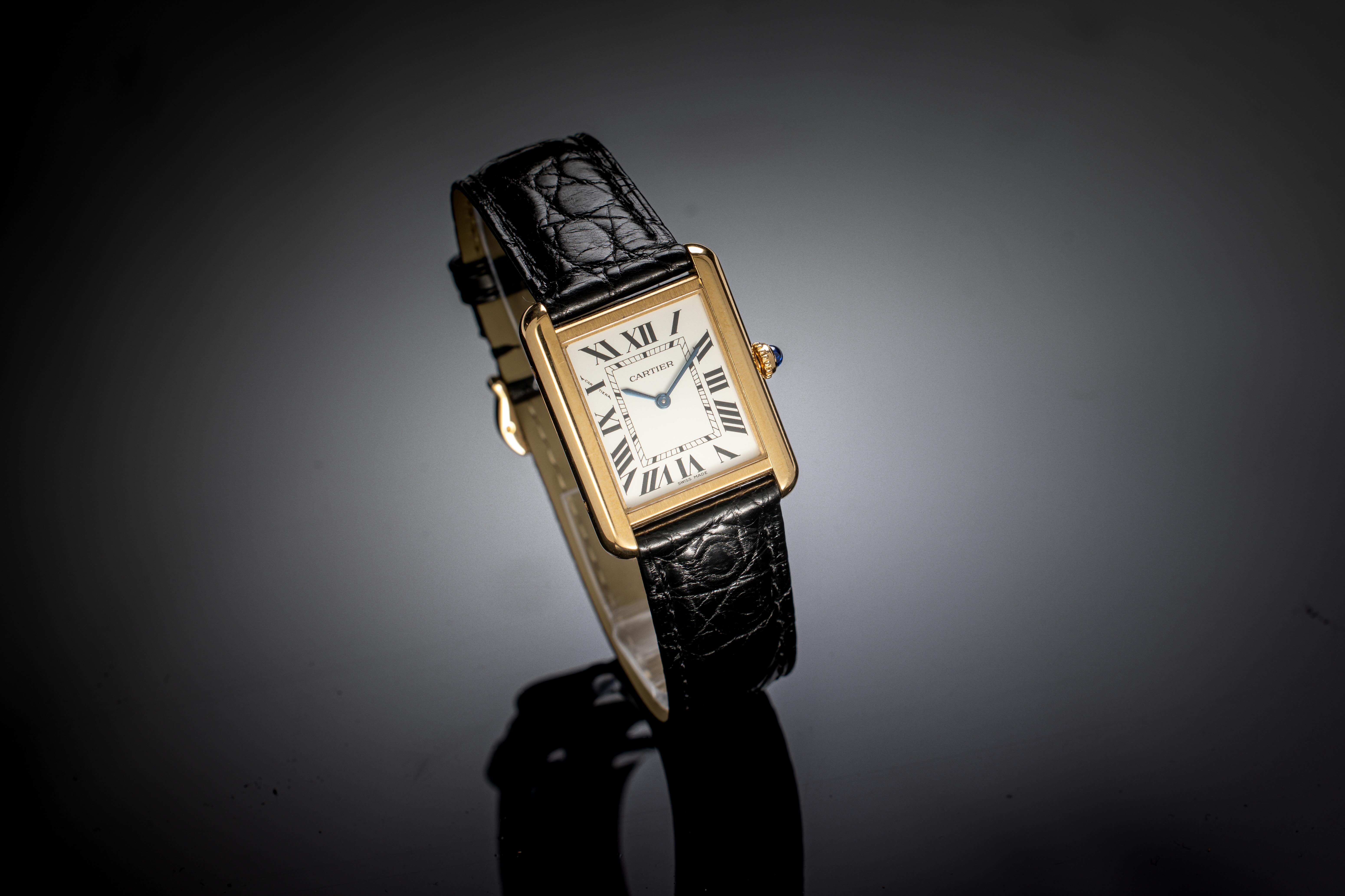 Montre Cartier Tank Solo Grande Taille or jaune et acier-1