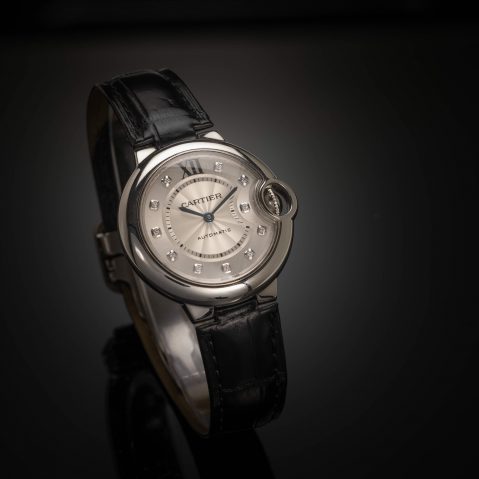 Montre Cartier Ballon Bleu diamants, mouvement automatique