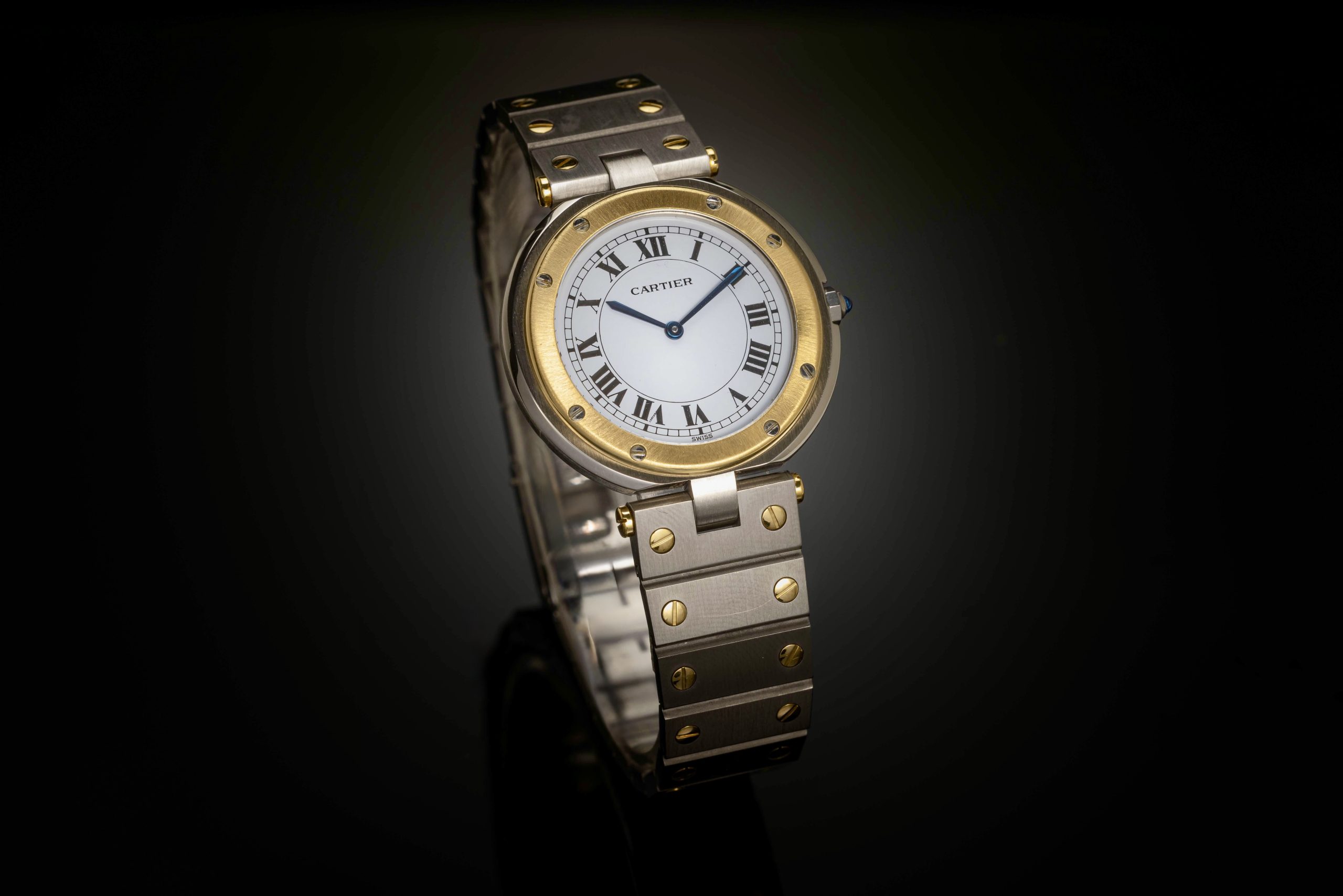Montre Cartier Santos ronde or acier – Full set-1