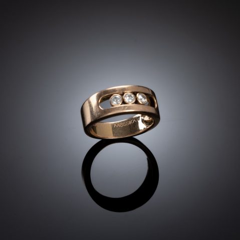 Bague Messika Move joaillerie en or rose avec diamants mobiles