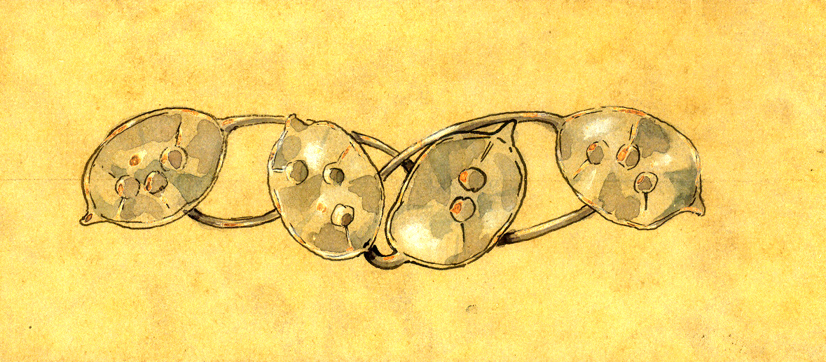 Bracelet signé Arnould aux motifs floraux de lunaire annuelle (monnaie-du-pape)-2