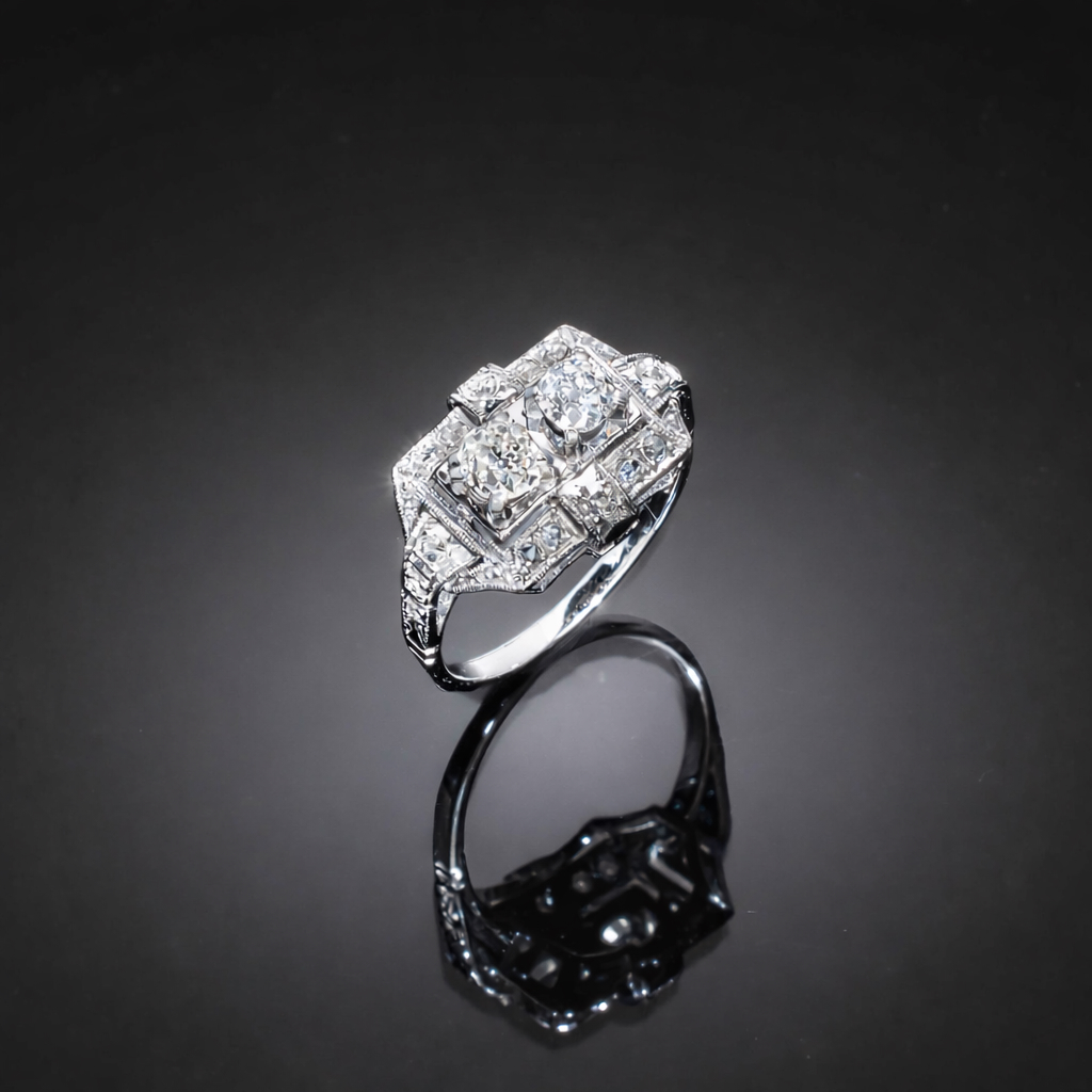 Bague Art Déco diamants en platine-1