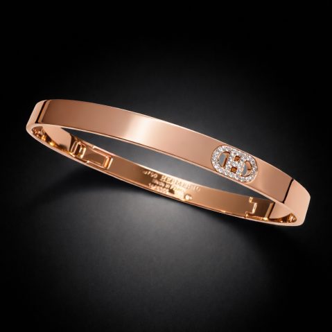 Bracelet Hermès chaîne d’ancre or rose diamants