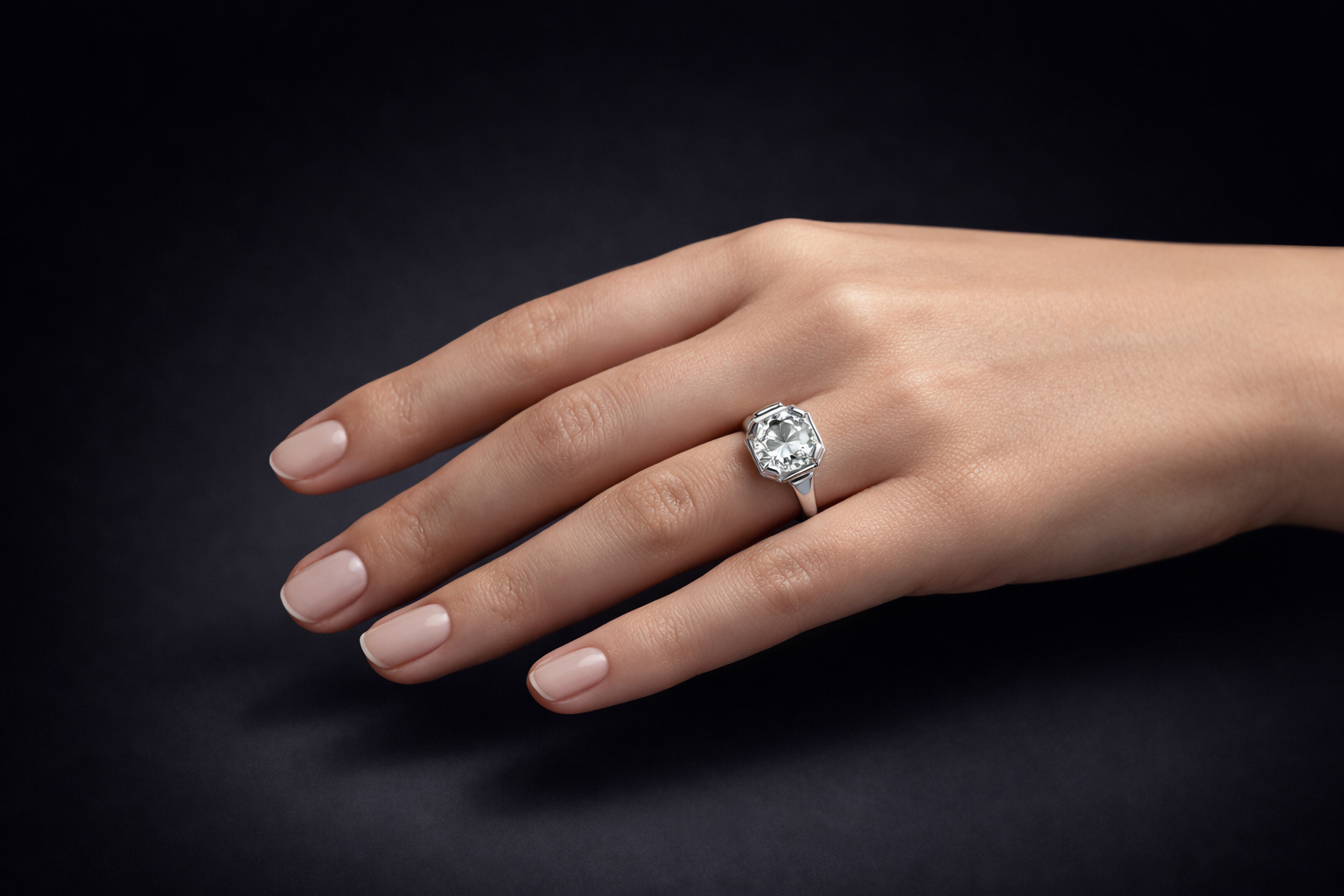 Bague diamant taille ancienne 3,89 carats (certificat HRD) Art déco-2