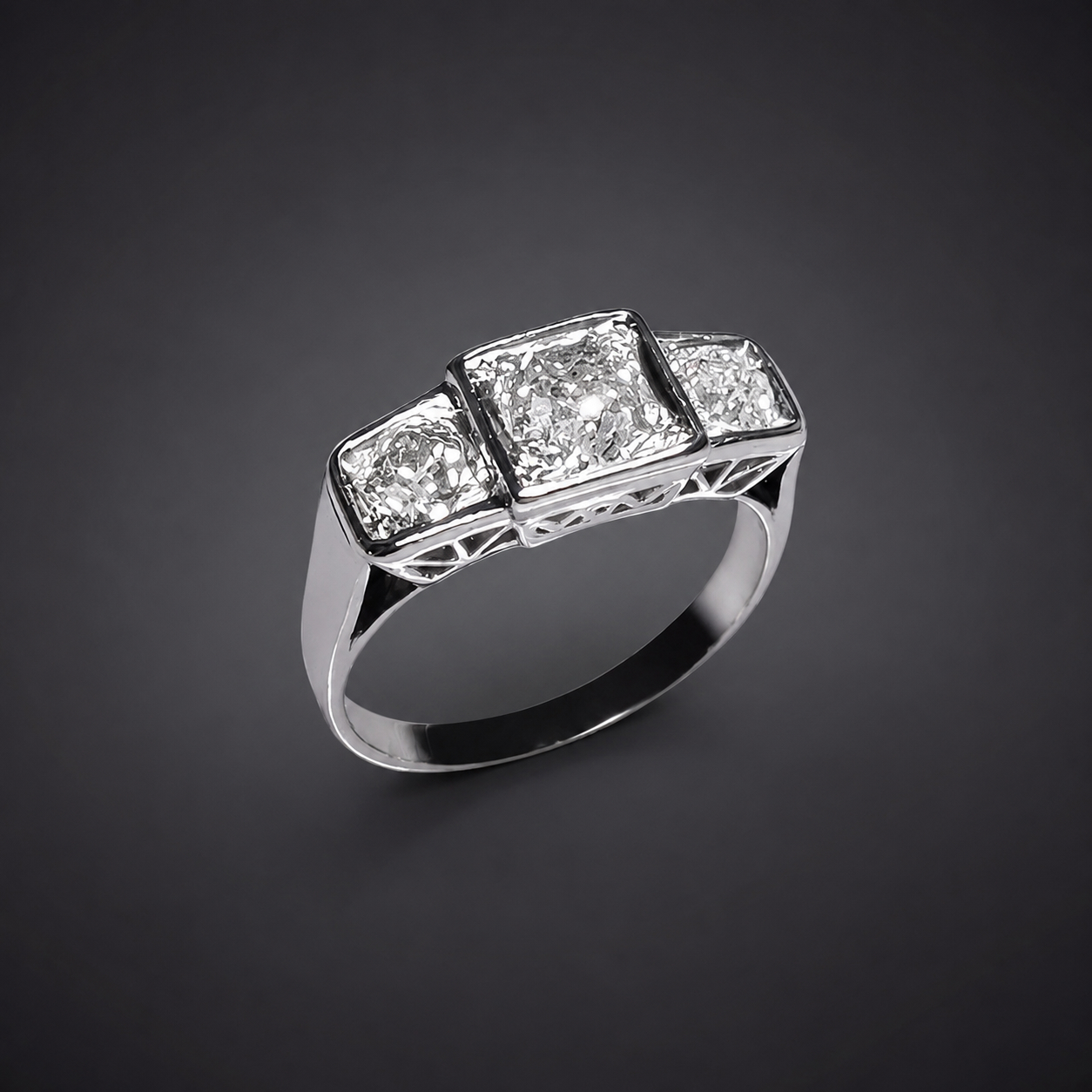 Bague Art déco trilogie diamantsBague Art déco trilogie diamants (1,10 carat)-1