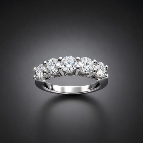 Demi-alliance diamants (1,50 carat – Certificats E VS2)