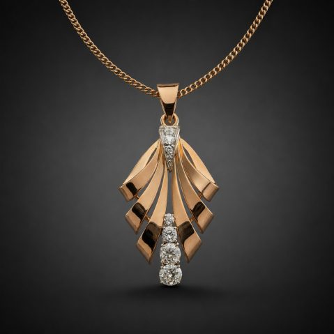 Pendentif diamants taille ancienne (1,10 carat). Travail français vers 1940.
