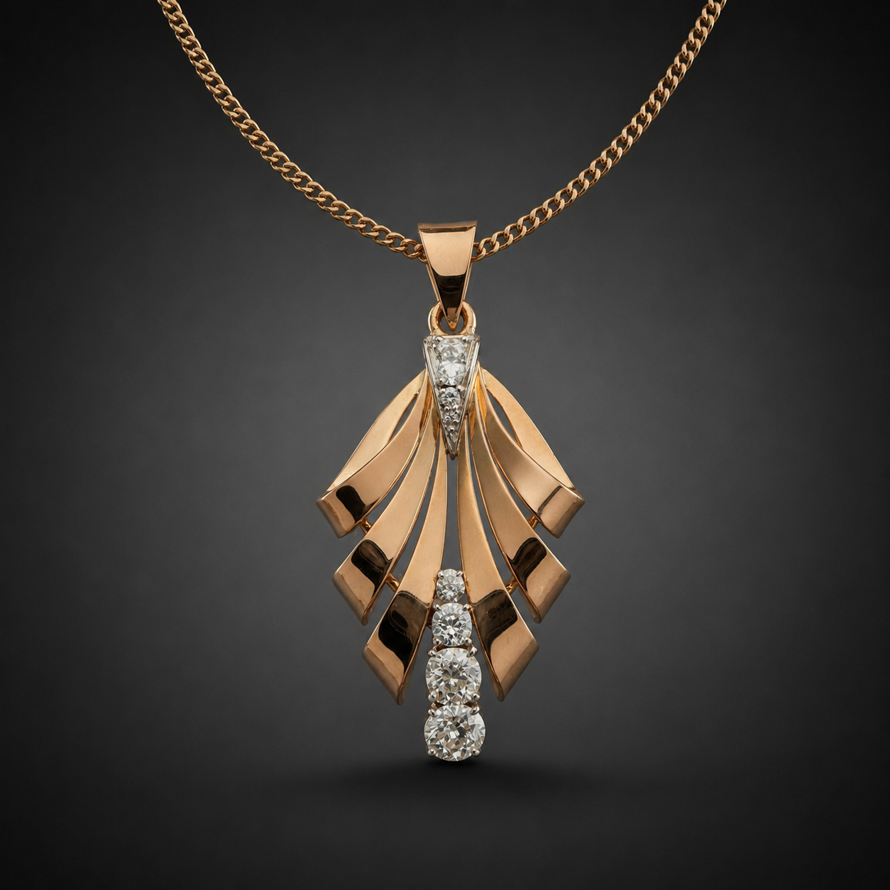 Pendentif diamants taille ancienne (1,10 carat). Travail français vers 1940.-1