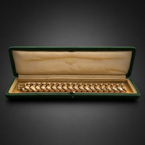 Important bracelet Mauboussin en or vers 1945 – 1955 avec son écrin