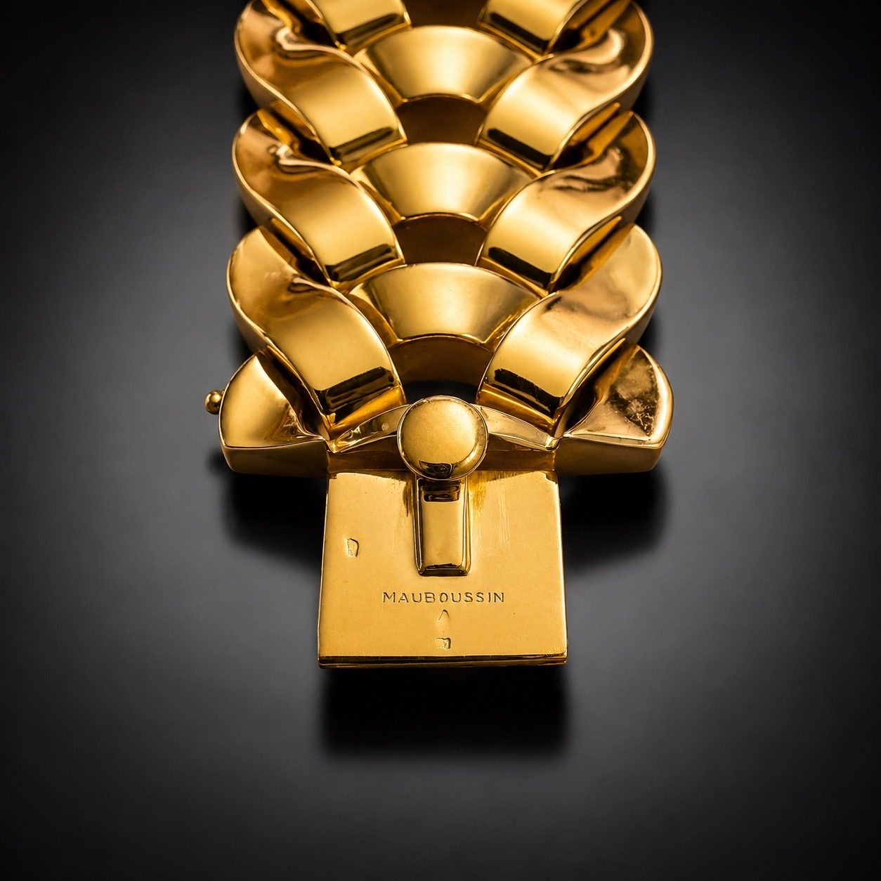 Important bracelet Mauboussin en or vers 1945 – 1955 avec son écrin-3