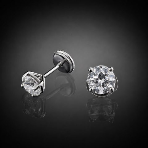 Boucles d’oreilles diamants brillant (2 carats, E VS2, Certificats IGI)