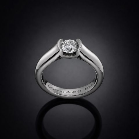 Solitaire Cartier diamant en platine