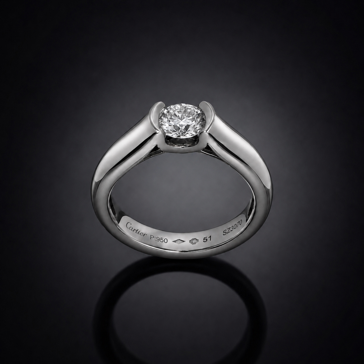 Solitaire Cartier diamant en platine-1