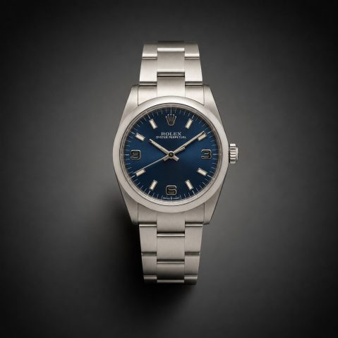 Montre Rolex Oyster Perpetual lady cadran bleu 31 mm