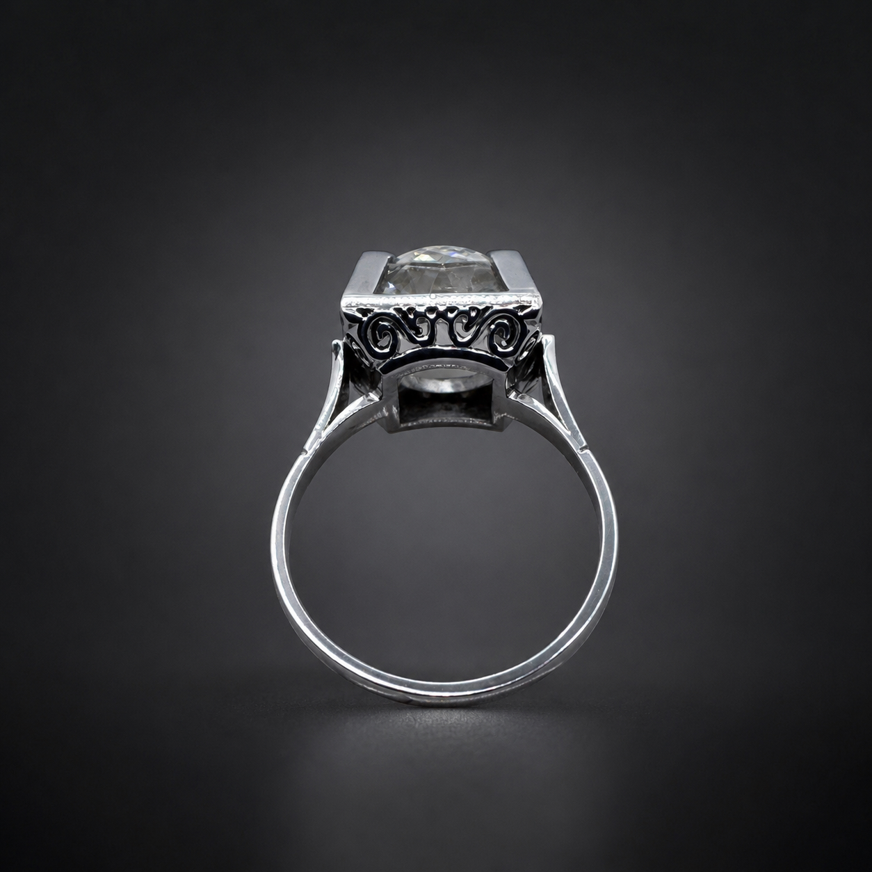 Bague diamant taille ancienne 3,63 carats (certificat HRD) Art déco-2